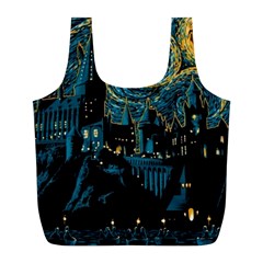 Hogwarts Castle Van Gogh Full Print Recycle Bag (l) by Mog4mog4