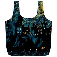 Hogwarts Castle Van Gogh Full Print Recycle Bag (xl) by Mog4mog4