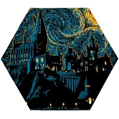 Hogwarts Castle Van Gogh Wooden Puzzle Hexagon by Mog4mog4