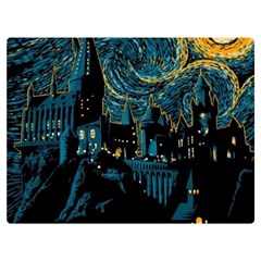 Hogwarts Castle Van Gogh Two Sides Premium Plush Fleece Blanket (extra Small) by Mog4mog4