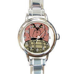 Art Dog Clip Art Round Italian Charm Watch by Mog4mog4