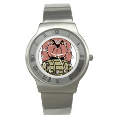 Art Dog Clip Art Stainless Steel Watch