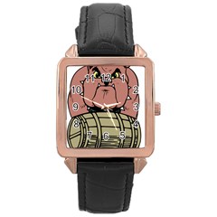 Art Dog Clip Art Rose Gold Leather Watch  by Mog4mog4