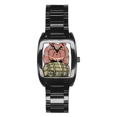 Art Dog Clip Art Stainless Steel Barrel Watch by Mog4mog4