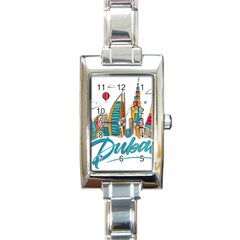 Burj Khalifa Skyline Clip Art Drawing Comic World Rectangle Italian Charm Watch by Mog4mog4