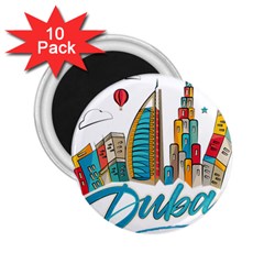 Burj Khalifa Skyline Clip Art Drawing Comic World 2 25  Magnets (10 Pack)  by Mog4mog4