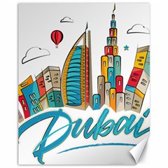 Burj Khalifa Skyline Clip Art Drawing Comic World Canvas 11  X 14  by Mog4mog4