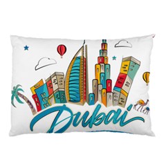 Burj Khalifa Skyline Clip Art Drawing Comic World Pillow Case by Mog4mog4