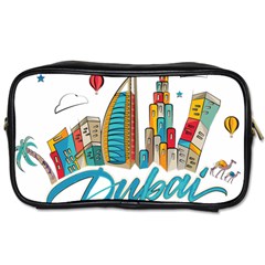 Burj Khalifa Skyline Clip Art Drawing Comic World Toiletries Bag (two Sides) by Mog4mog4