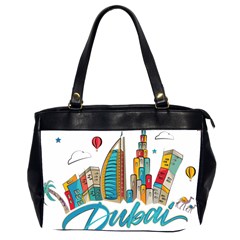 Burj Khalifa Skyline Clip Art Drawing Comic World Oversize Office Handbag (2 Sides) by Mog4mog4