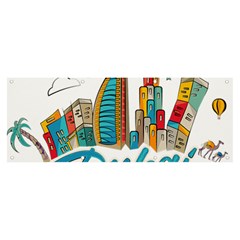 Burj Khalifa Skyline Clip Art Drawing Comic World Banner And Sign 8  X 3  by Mog4mog4