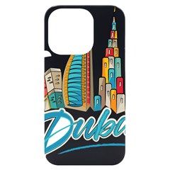 Burj Khalifa Skyline Clip Art Drawing Comic World Iphone 14 Pro Black Uv Print Case by Mog4mog4