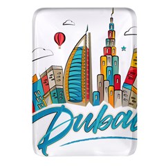 Burj Khalifa Skyline Clip Art Drawing Comic World Rectangular Glass Fridge Magnet (4 Pack)