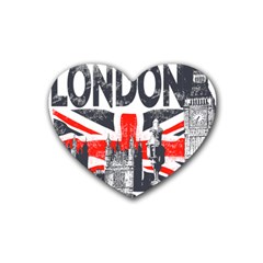 Big Ben City Of London Rubber Coaster (heart) by Mog4mog4