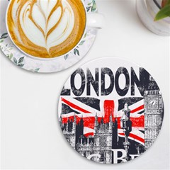 Big Ben City Of London Uv Print Round Tile Coaster by Mog4mog4