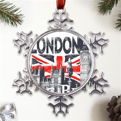 Big Ben City Of London Metal Large Snowflake Ornament by Mog4mog4