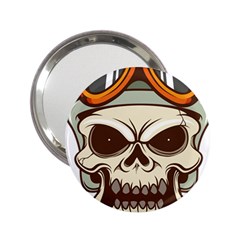 Motorcycle Helmet Skull Clip Art Cranial Skeleton 2 25  Handbag Mirrors by Mog4mog4