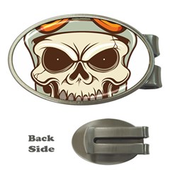 Motorcycle Helmet Skull Clip Art Cranial Skeleton Money Clips (oval)  by Mog4mog4