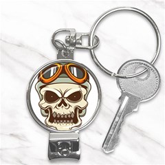 Motorcycle Helmet Skull Clip Art Cranial Skeleton Nail Clippers Key Chain by Mog4mog4