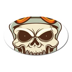 Motorcycle Helmet Skull Clip Art Cranial Skeleton Oval Magnet by Mog4mog4