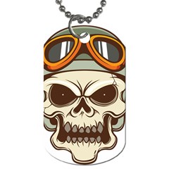 Motorcycle Helmet Skull Clip Art Cranial Skeleton Dog Tag (one Side) by Mog4mog4