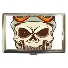 Motorcycle Helmet Skull Clip Art Cranial Skeleton Cigarette Money Case by Mog4mog4