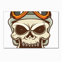 Motorcycle Helmet Skull Clip Art Cranial Skeleton Postcard 4 x 6  (pkg Of 10) by Mog4mog4