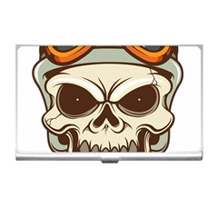 Motorcycle Helmet Skull Clip Art Cranial Skeleton Business Card Holder by Mog4mog4