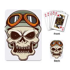 Motorcycle Helmet Skull Clip Art Cranial Skeleton Playing Cards Single Design (rectangle)