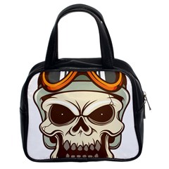 Motorcycle Helmet Skull Clip Art Cranial Skeleton Classic Handbag (two Sides) by Mog4mog4