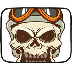 Motorcycle Helmet Skull Clip Art Cranial Skeleton Fleece Blanket (mini) by Mog4mog4