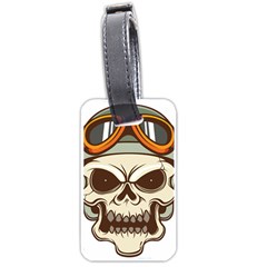 Motorcycle Helmet Skull Clip Art Cranial Skeleton Luggage Tag (one Side) by Mog4mog4