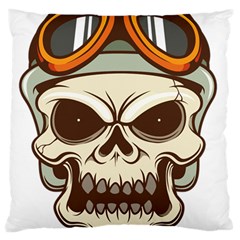 Motorcycle Helmet Skull Clip Art Cranial Skeleton Large Cushion Case (one Side) by Mog4mog4