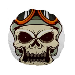 Motorcycle Helmet Skull Clip Art Cranial Skeleton Standard 15  Premium Round Cushions by Mog4mog4