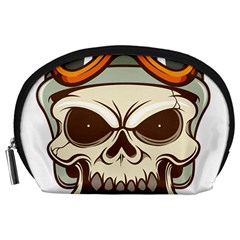 Motorcycle Helmet Skull Clip Art Cranial Skeleton Accessory Pouch (large) by Mog4mog4