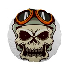 Motorcycle Helmet Skull Clip Art Cranial Skeleton Standard 15  Premium Flano Round Cushions by Mog4mog4