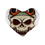 Motorcycle Helmet Skull Clip Art Cranial Skeleton Standard 16  Premium Flano Heart Shape Cushions Front