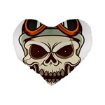 Motorcycle Helmet Skull Clip Art Cranial Skeleton Standard 16  Premium Flano Heart Shape Cushions Back