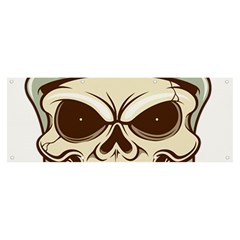 Motorcycle Helmet Skull Clip Art Cranial Skeleton Banner And Sign 8  X 3  by Mog4mog4