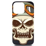 Motorcycle Helmet Skull Clip Art Cranial Skeleton iPhone 14 Pro Max Black UV Print Case Front