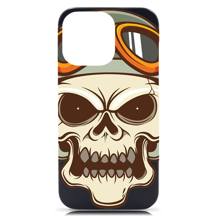 Motorcycle Helmet Skull Clip Art Cranial Skeleton iPhone 14 Pro Max Black UV Print Case