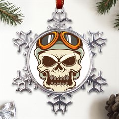 Motorcycle Helmet Skull Clip Art Cranial Skeleton Metal Large Snowflake Ornament by Mog4mog4