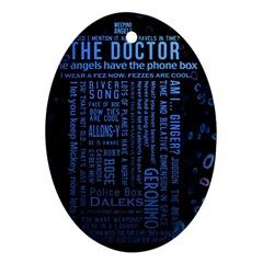 Doctor Who Tardis Oval Ornament (two Sides)