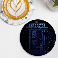 Doctor Who Tardis Uv Print Round Tile Coaster by Mog4mog4