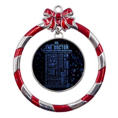 Doctor Who Tardis Metal Red Ribbon Round Ornament