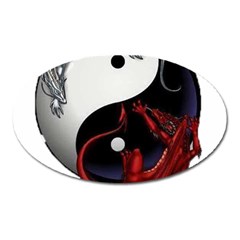 Yin And Yang Chinese Dragon Oval Magnet by Mog4mog4