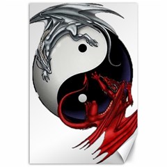 Yin And Yang Chinese Dragon Canvas 24  X 36  by Mog4mog4