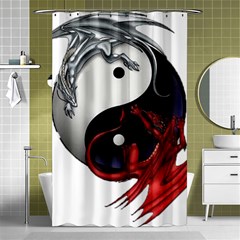 Yin And Yang Chinese Dragon Shower Curtain 48  X 72  (small)  by Mog4mog4