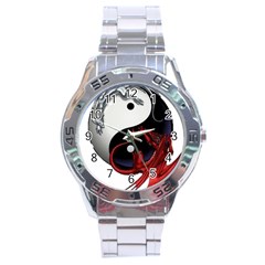 Yin And Yang Chinese Dragon Stainless Steel Analogue Watch by Mog4mog4