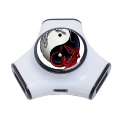 Yin And Yang Chinese Dragon 3-port Usb Hub by Mog4mog4